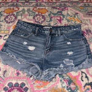 free people denim shorts